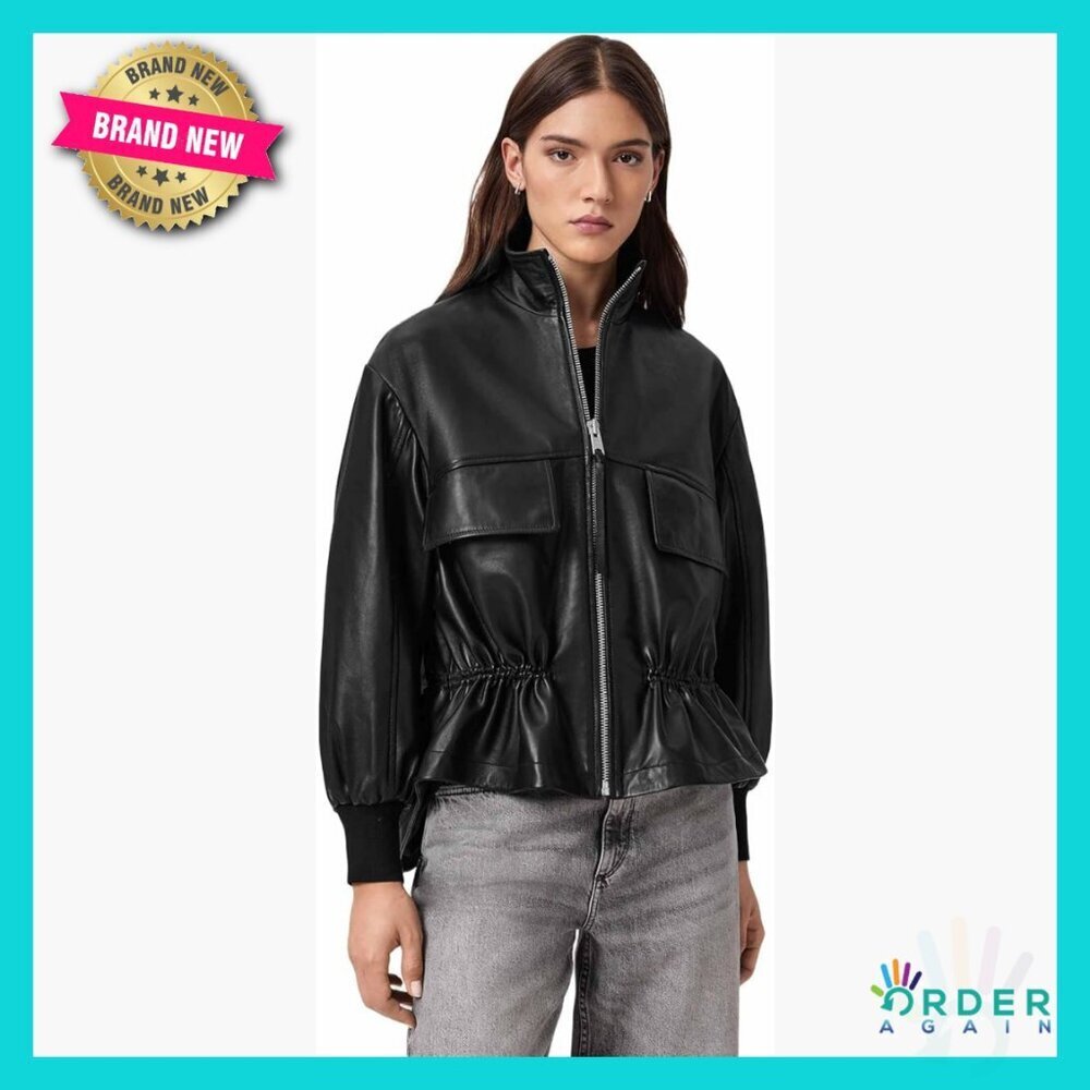 Sheep Leather Casual Jacket Relaxed Fit Classic Chic Outerwear Timeless